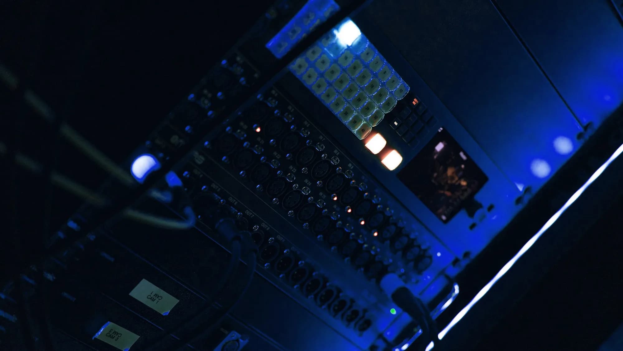 Close-up of a Ryzen server node with status LEDs